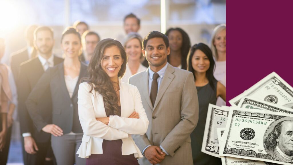 A group of business angels smile at the camera.