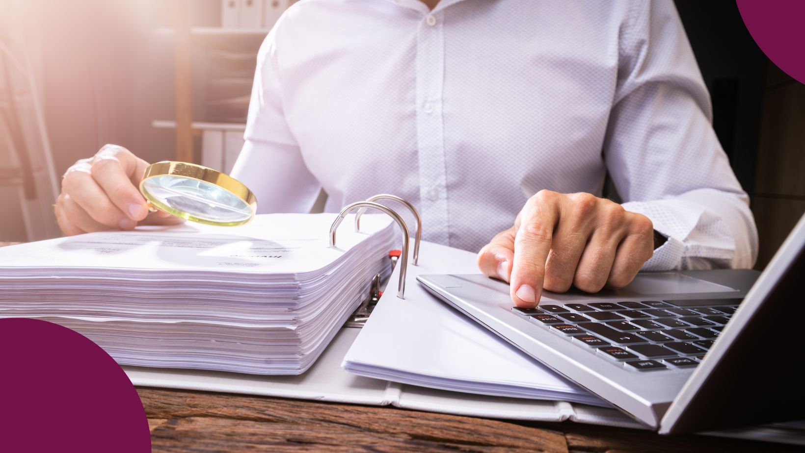 Small business owners doing their accounting.