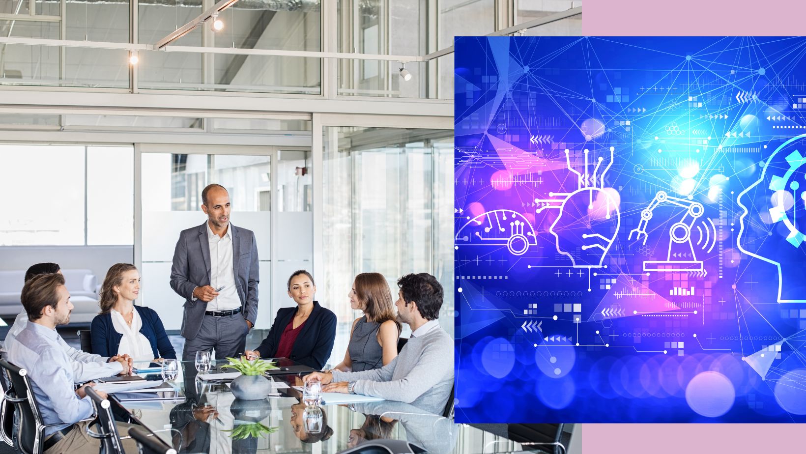 Several people in the public sector have meetings about new technologies.