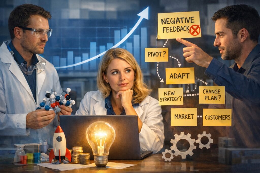 Researchers receive criticism and develop their business.