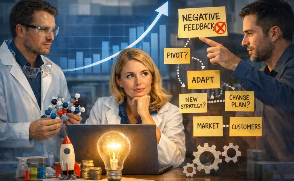 Forskare får kritik och utvecklar sitt företag.