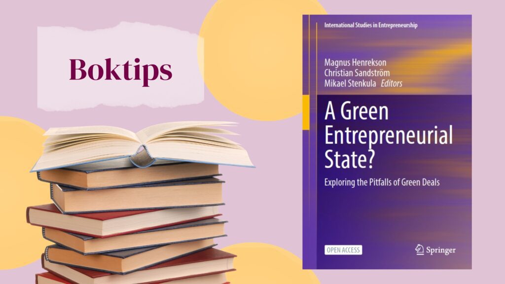 Boktips om den gröna entreprenöriella staten. innovation EUs gröna giv.