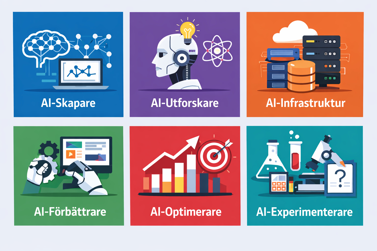 AI-startups olika kategorier i en typologi