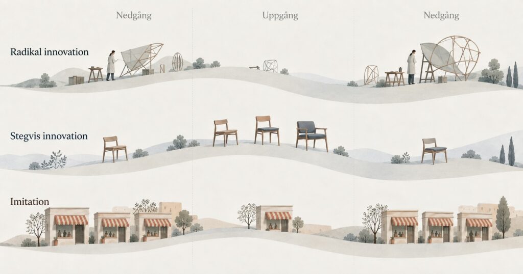 Illustration of different types of innovative entrepreneurship over time.
